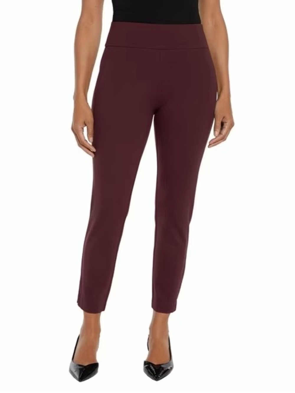 Express Women's Slim Ankle Pants in Burgundy
